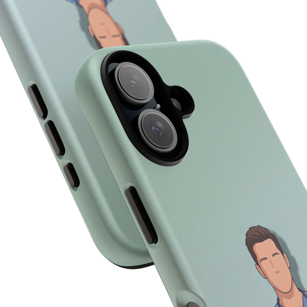 Male Nurse Phone Case | Confident Nurse in Blue Scrubs Illustration | iPhone & Samsung