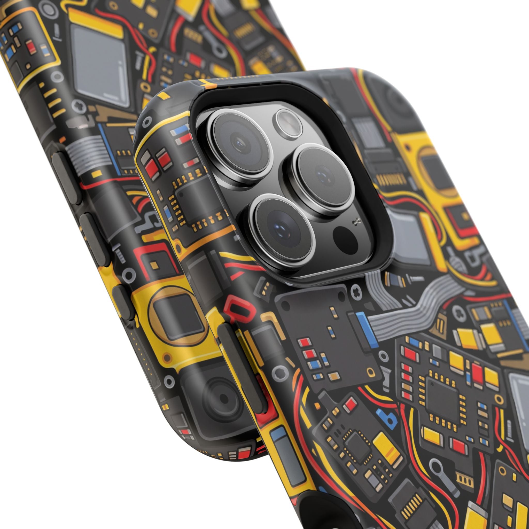 Voltage Board Phone Case — Yellow Circuit Wireless Charging Cover