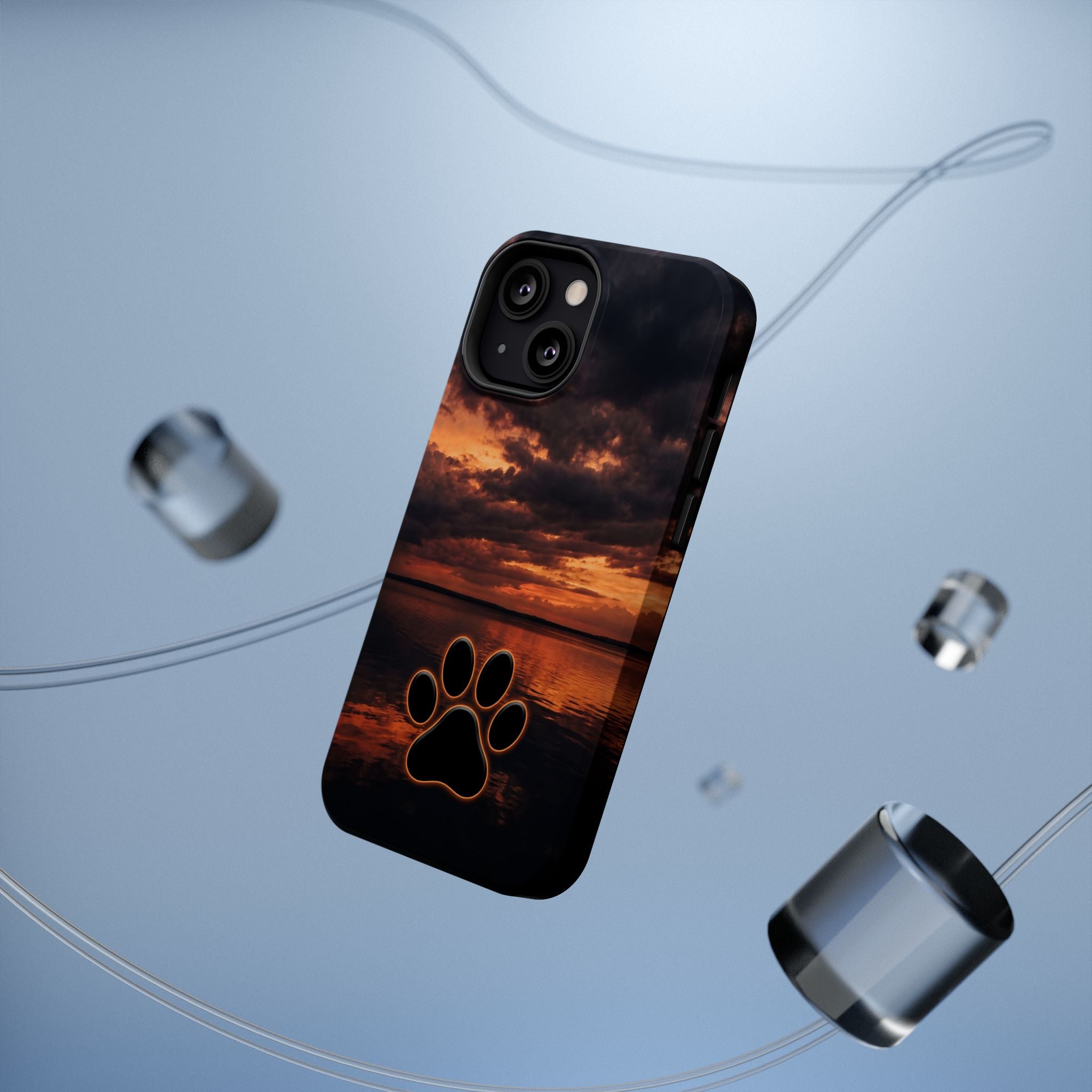 Paw Sunset Magnetic Impact-Resistant Phone Case for iPhone and Samsung Galaxy series