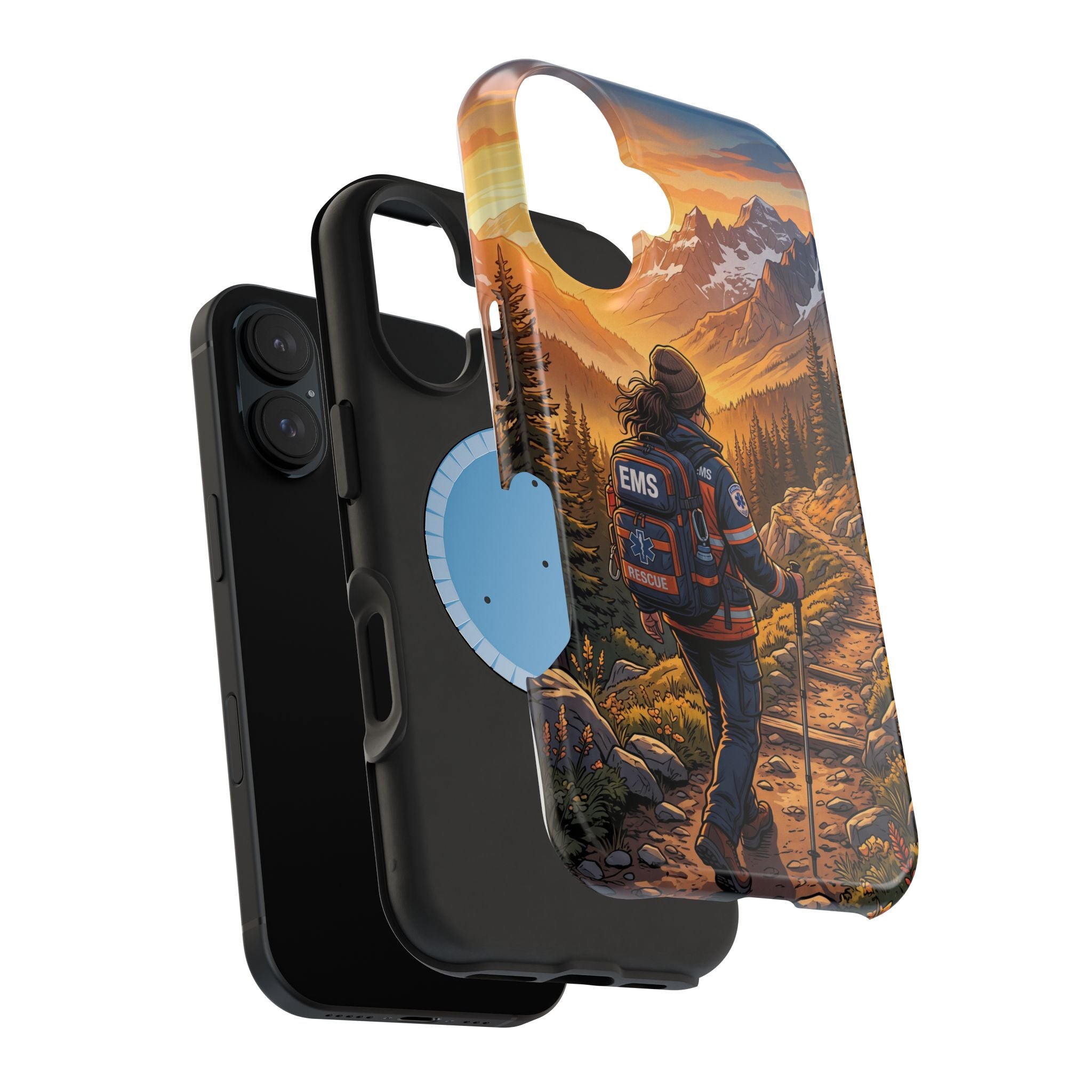 Paramedic/EMT Mountain Phone Case — Magnetic Wireless Charging Cover