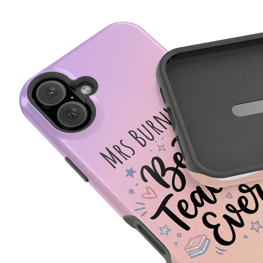 Best Teacher Ever Personalized Phone Case — Wireless Charging Cover