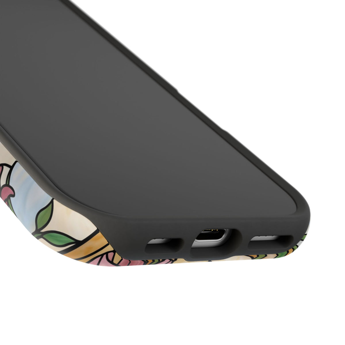 Floral Stained Glass Labrador Phone Case — Tough Magnetic Case with Wireless Charging
