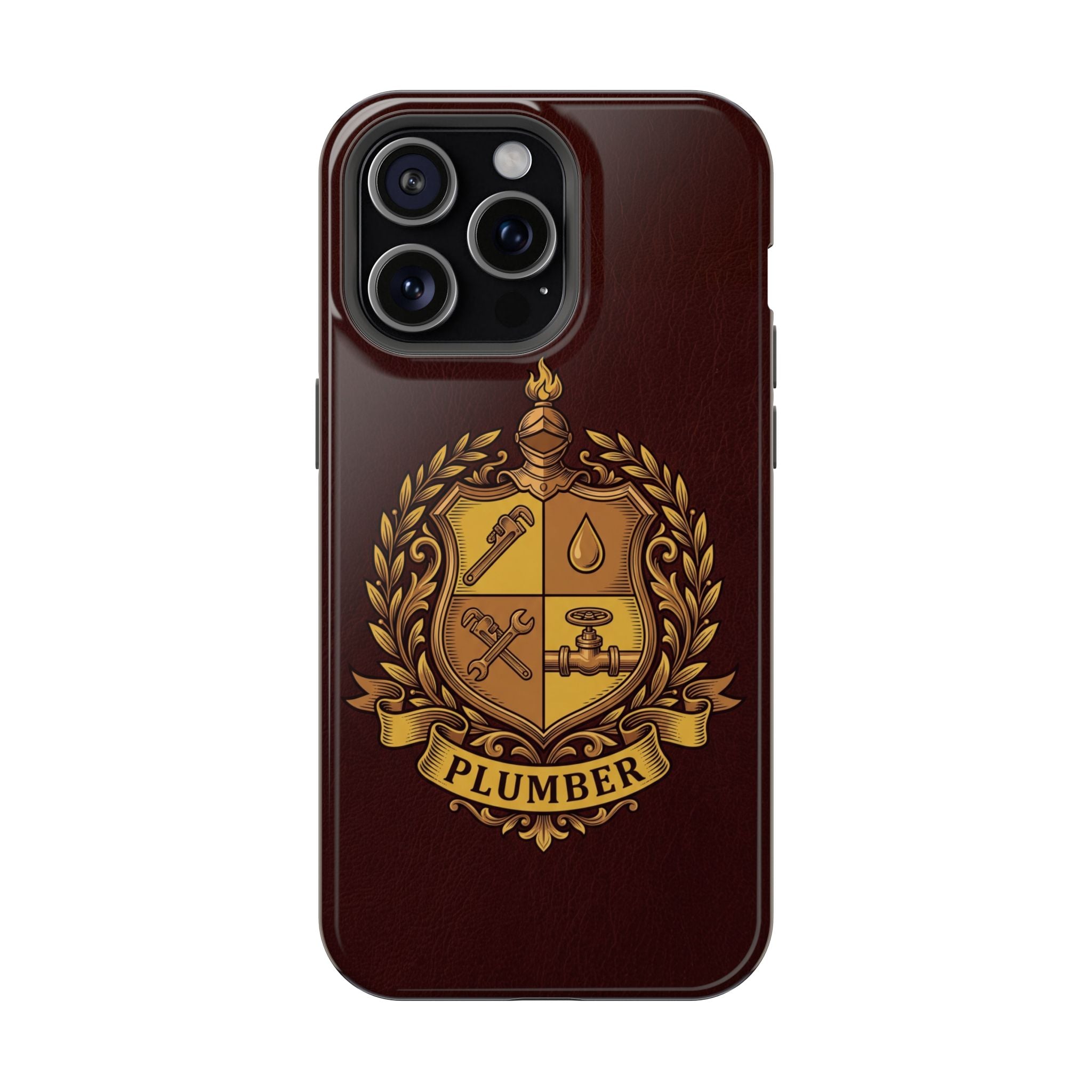 Plumber Crest Phone Case — Heraldic Shield Wireless Charging Cover