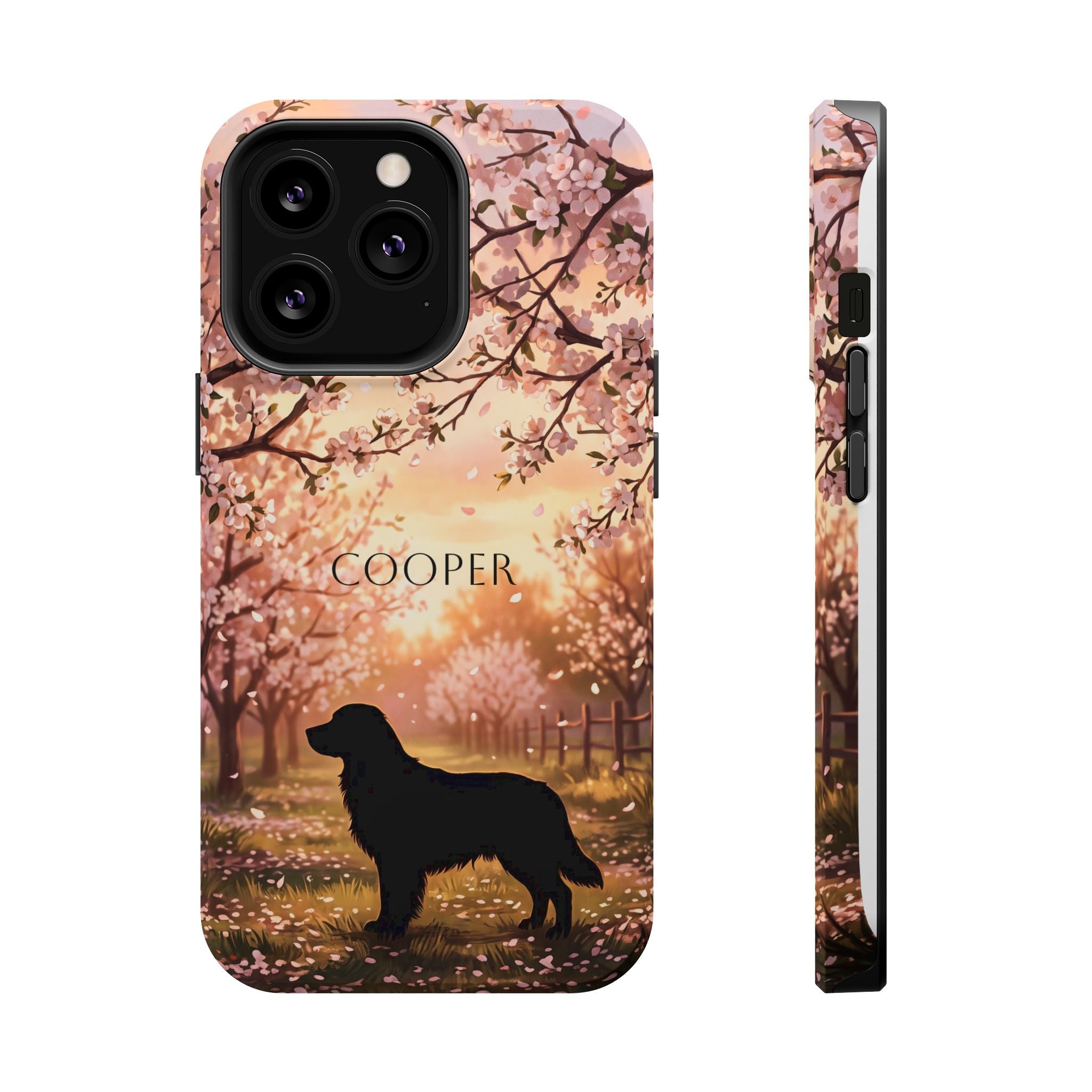 Personalized Golden Retriever Autumn Forest Phone Case — Wireless Charging Cover