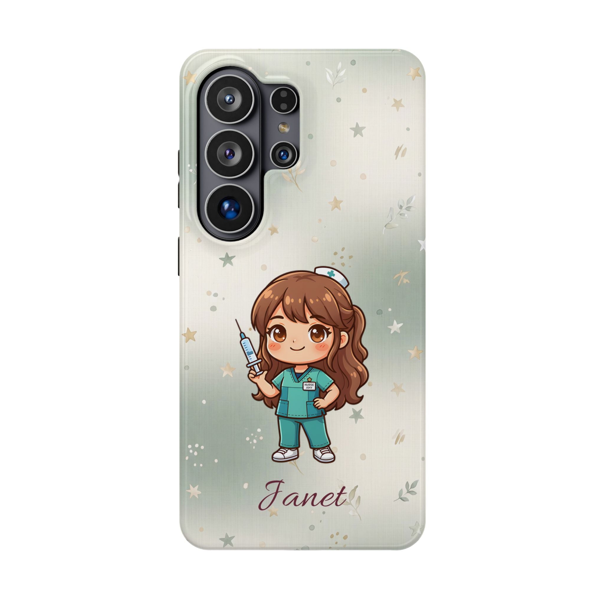 Personalized Nurse with Syringe Phone Case — Wireless Charging Cover