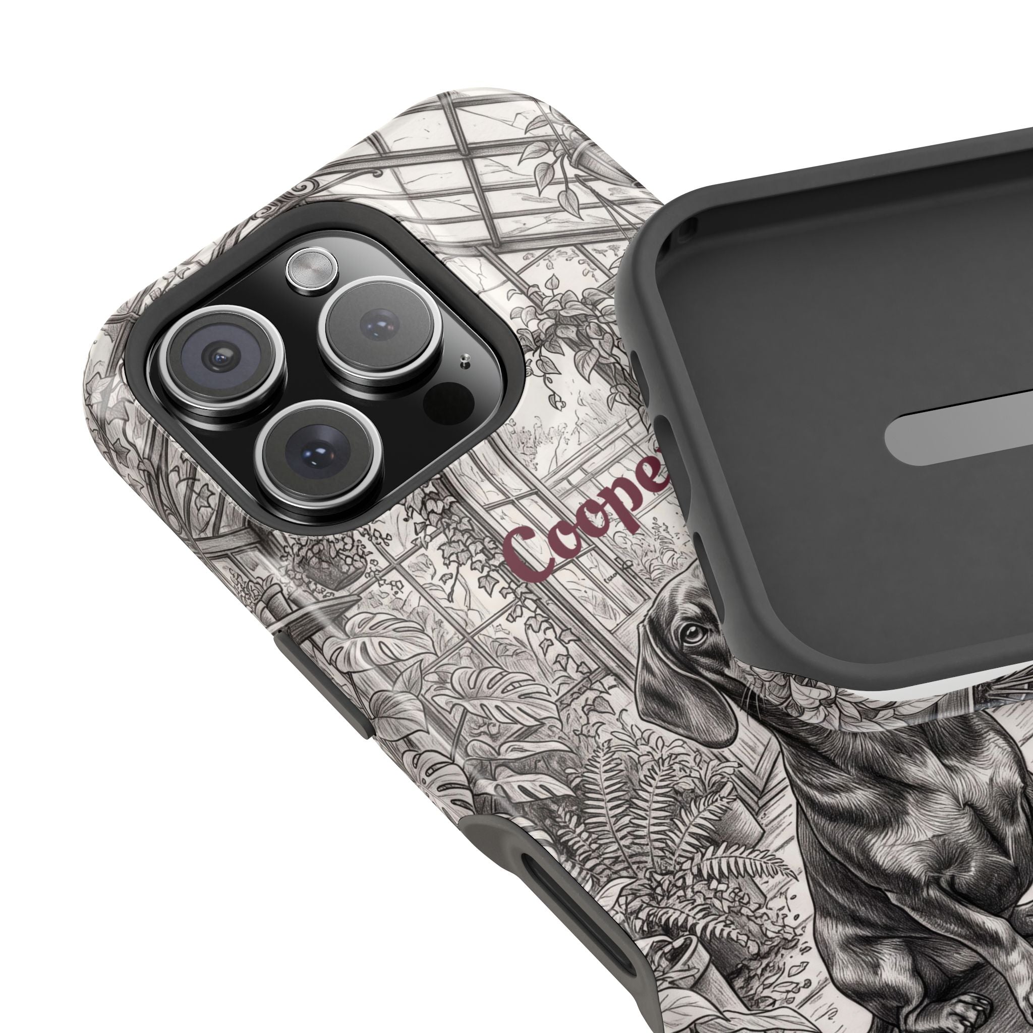 Personalized Dachshund Vintage Greenhouse Phone Case — Wireless Charging Cover
