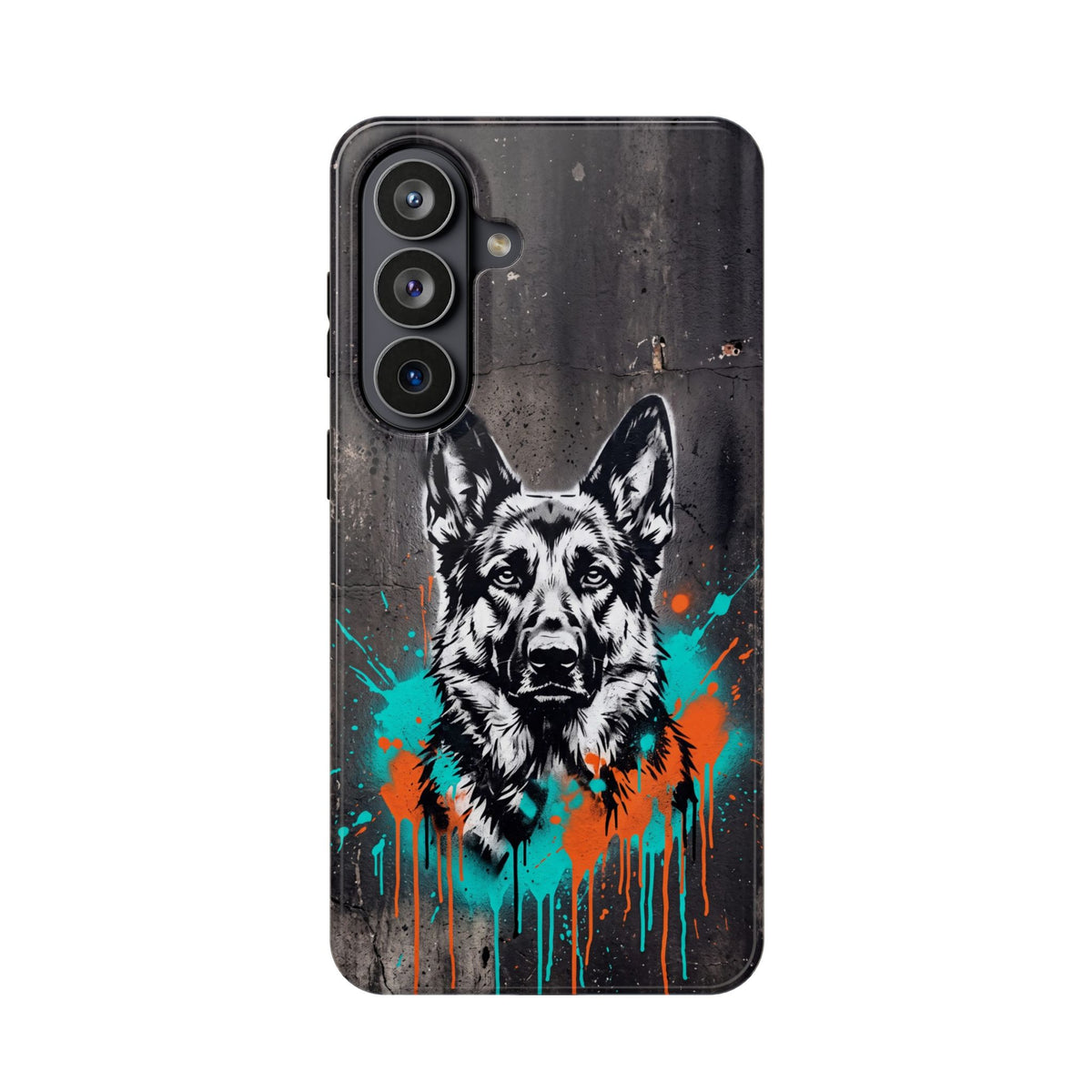 German Shepherd Phone Case | Graffiti Street Art — Tough Magnetic Case with Wireless Charging