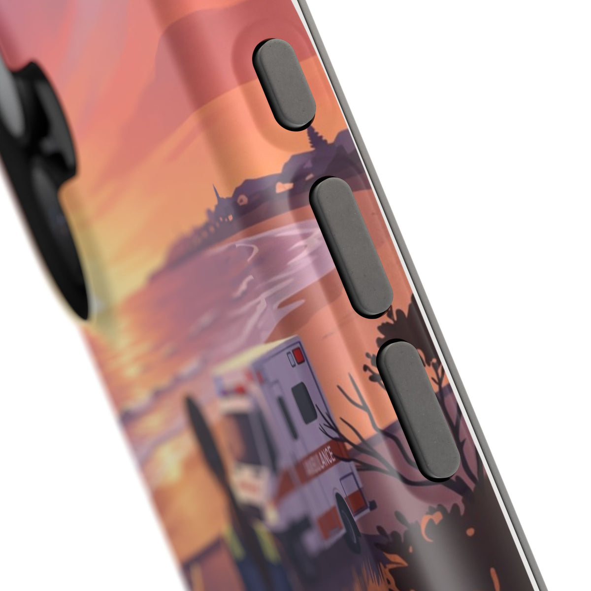 Sunset Boardwalk Personalized Paramedic Phone Case — Wireless Charging Cover