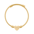 Engravable Heart Cuff Bracelet — Personalized Stainless Steel Bangle (Silver or Gold)