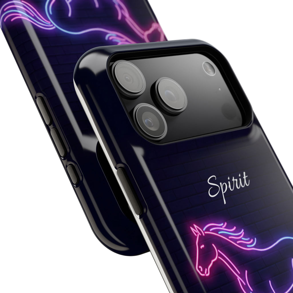 Personalized Neon Glow Horse Phone Case — Tough Magnetic Case with Wireless Charging
