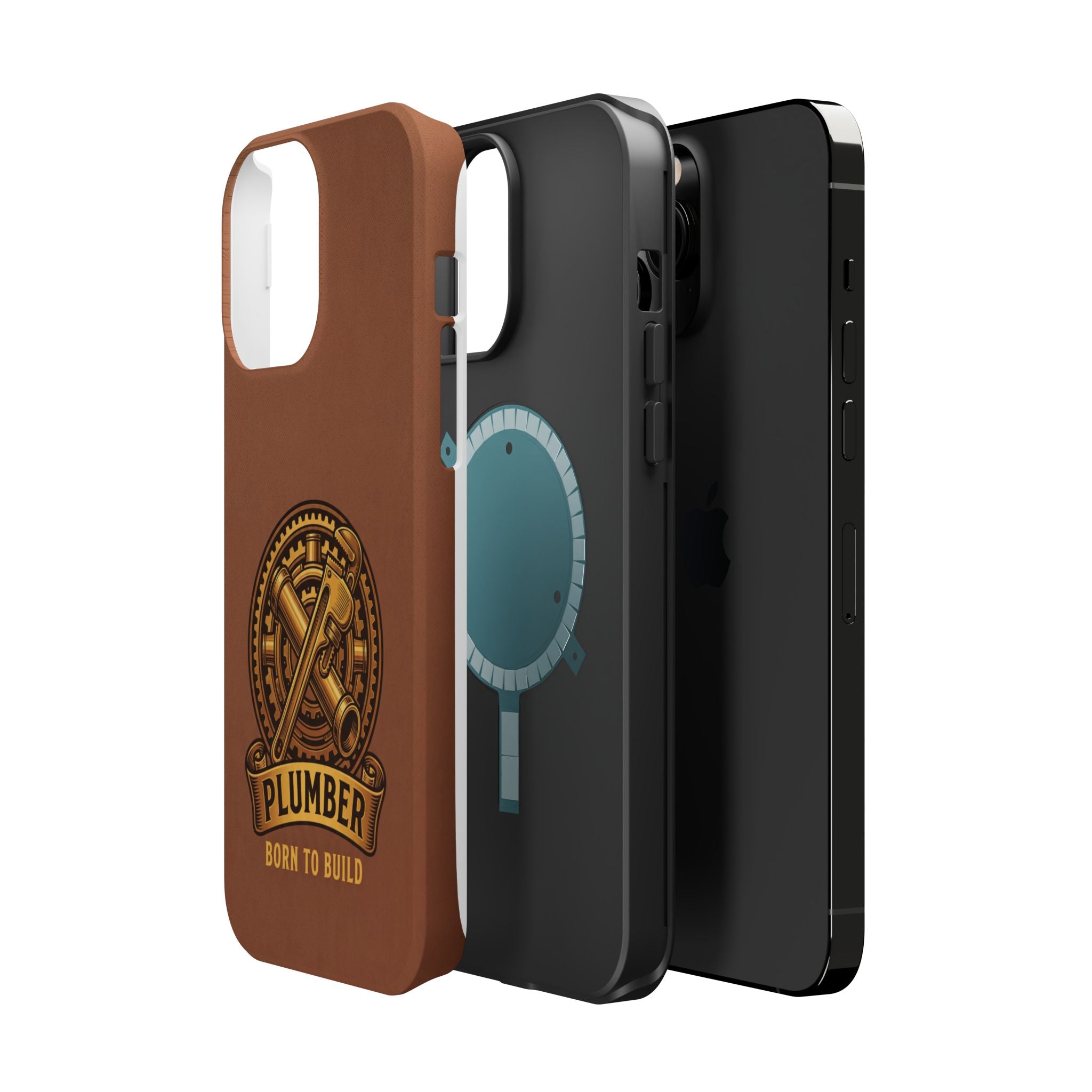 Plumber Born to Build Phone Case — Badge Wireless Charging Cover