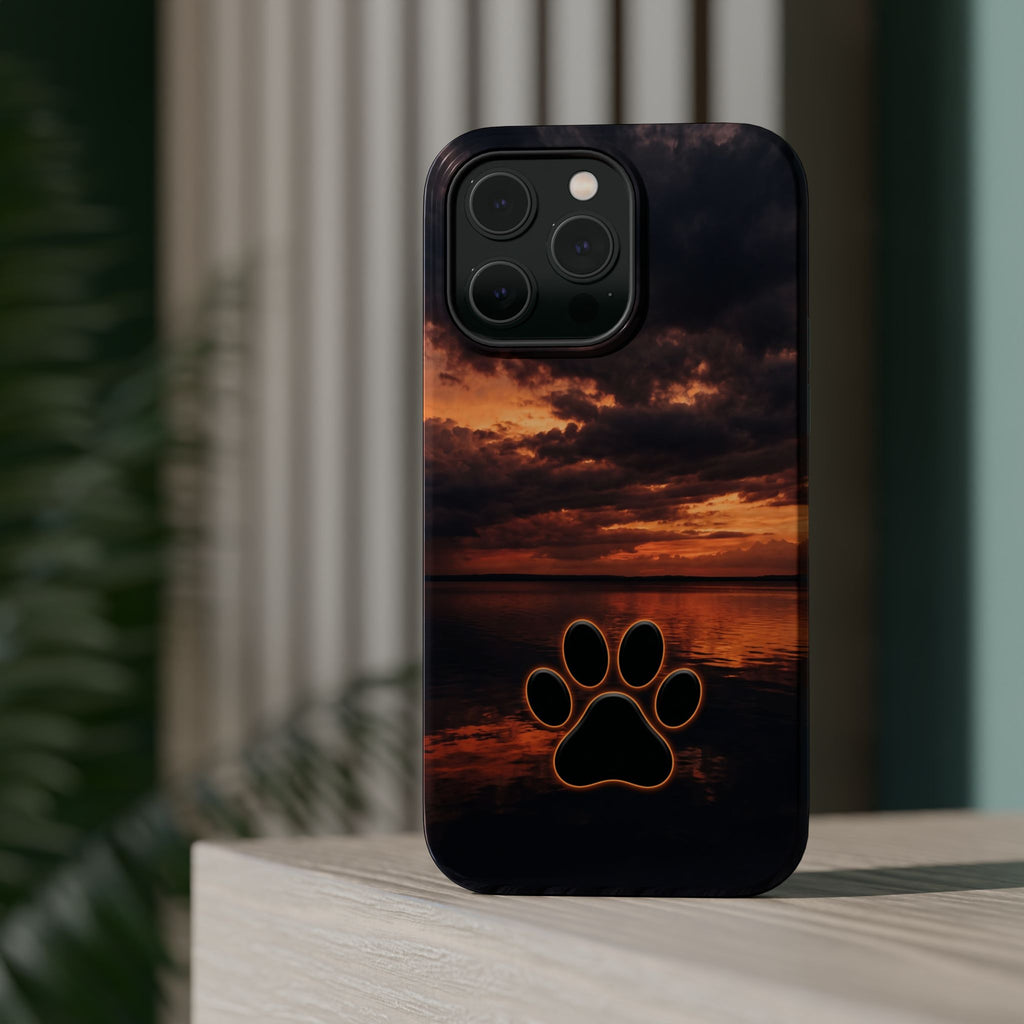 Paw Sunset Magnetic Impact-Resistant Phone Case for iPhone and Samsung Galaxy series