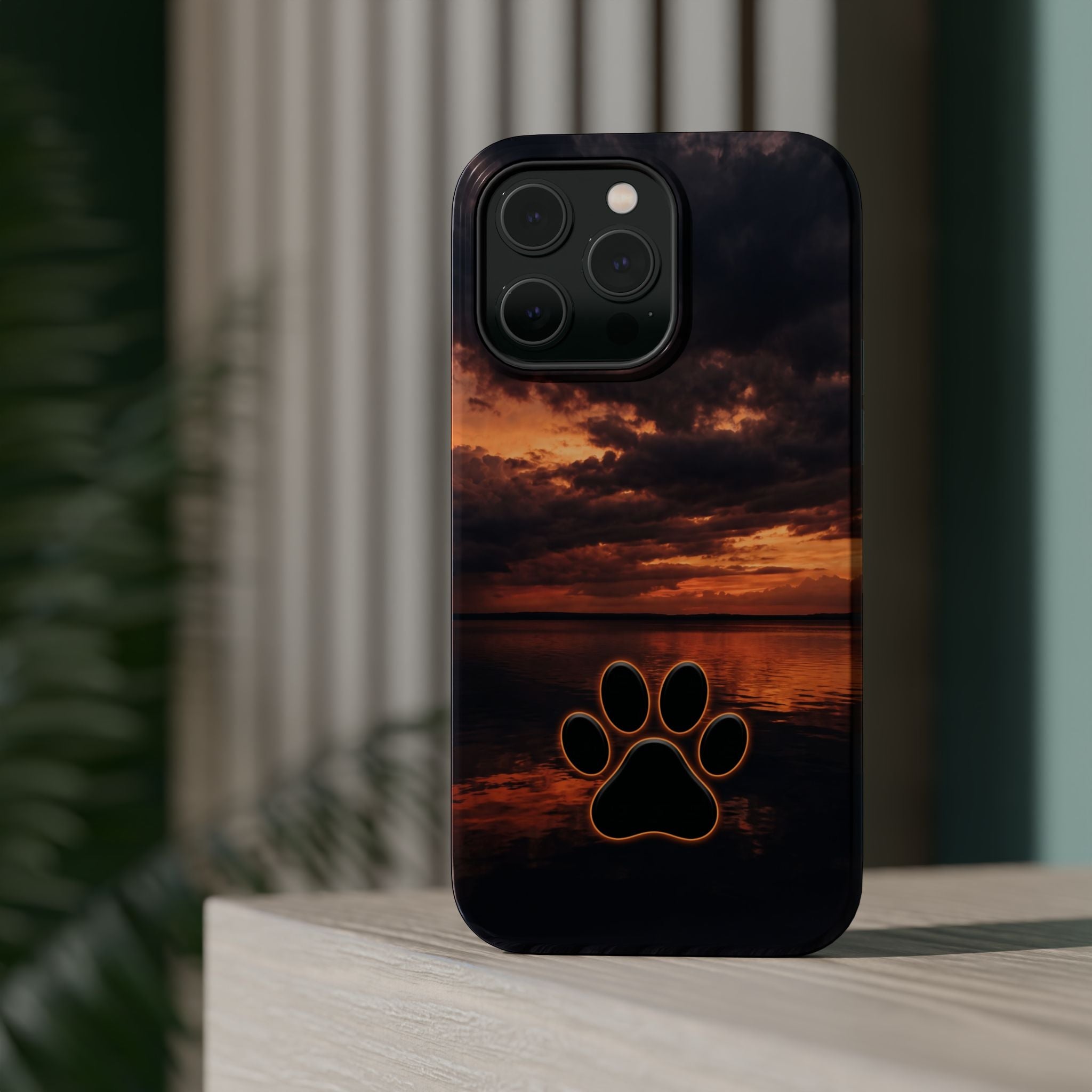 Paw Sunset Magnetic Impact-Resistant Phone Case for iPhone and Samsung Galaxy series