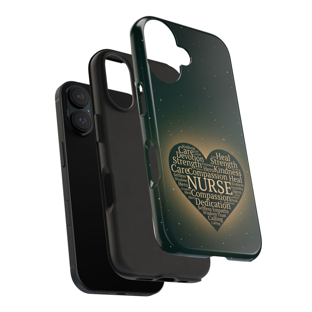 Nurse Heart Tough Phone Case — Inspirational Word Cloud Tribute - iphone and Samsung Galaxy series