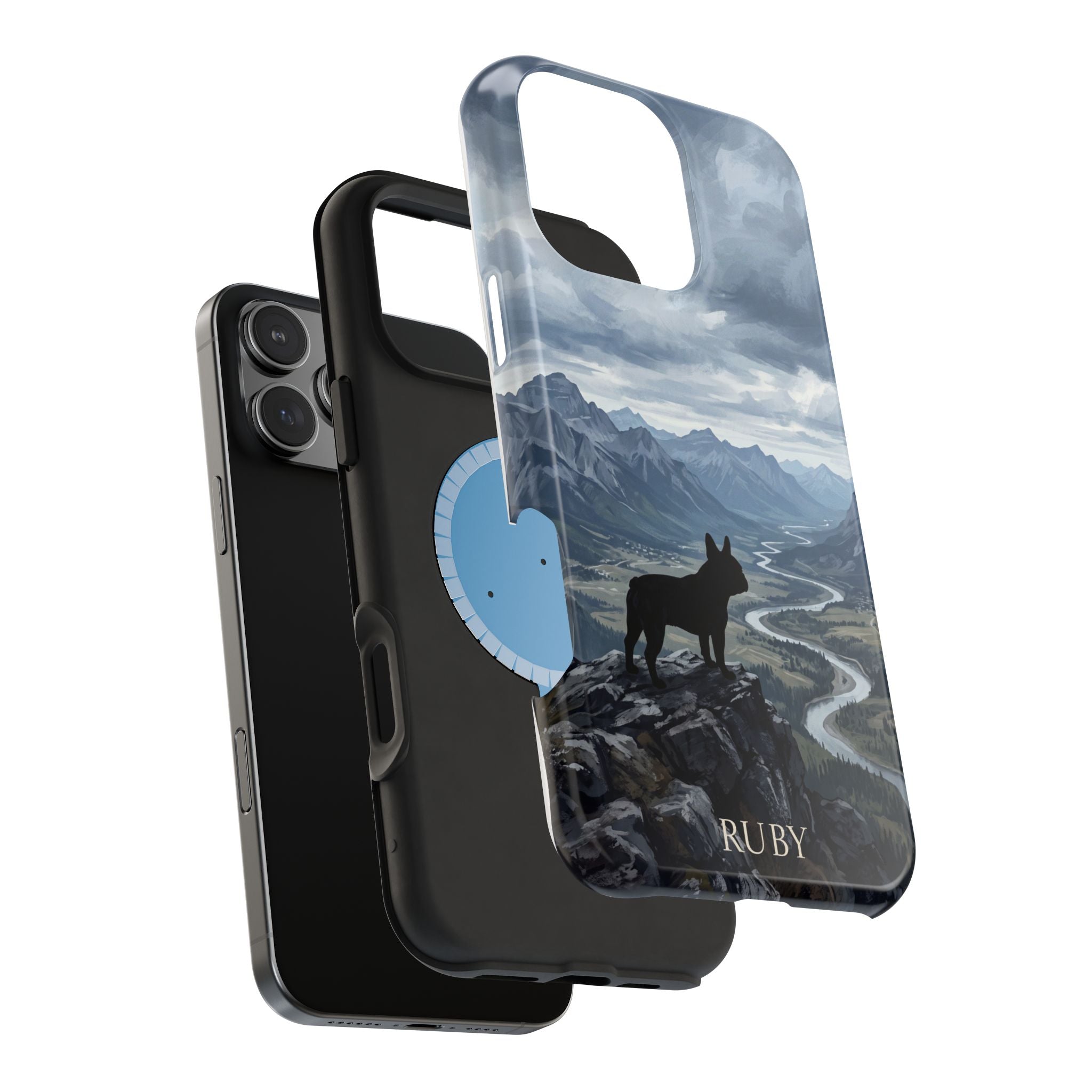 Personalized French Bulldog Mountain Valley Phone Case — Wireless Charging Cover