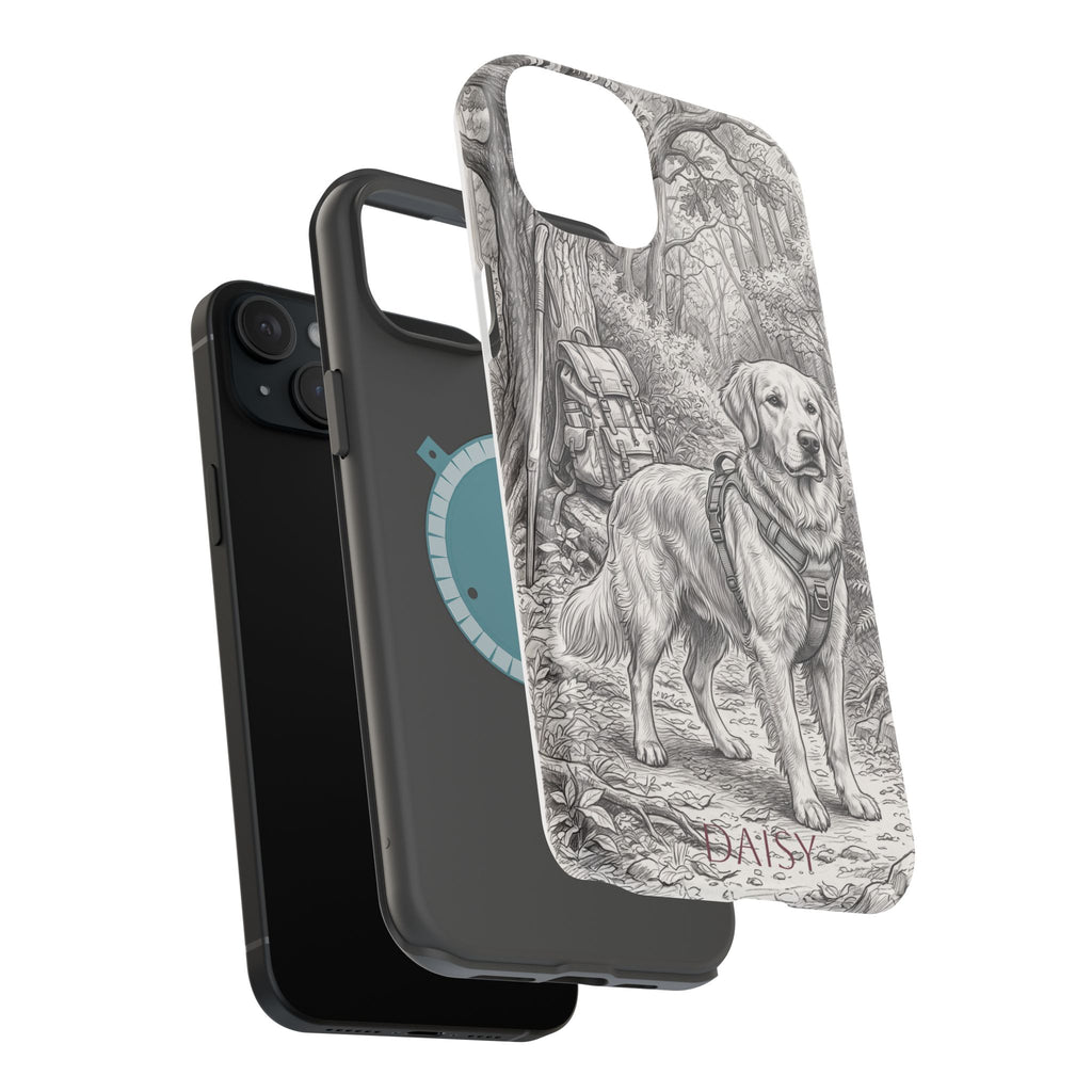 Personalized Golden Retriever Woodland Trail Phone Case — Wireless Charging Cover