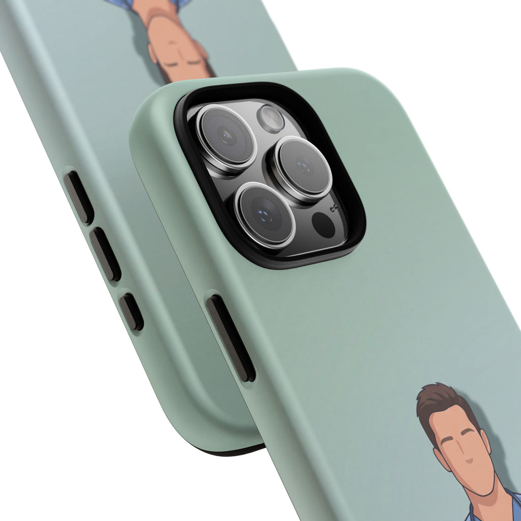 Male Nurse Phone Case | Confident Nurse in Blue Scrubs Illustration | iPhone & Samsung