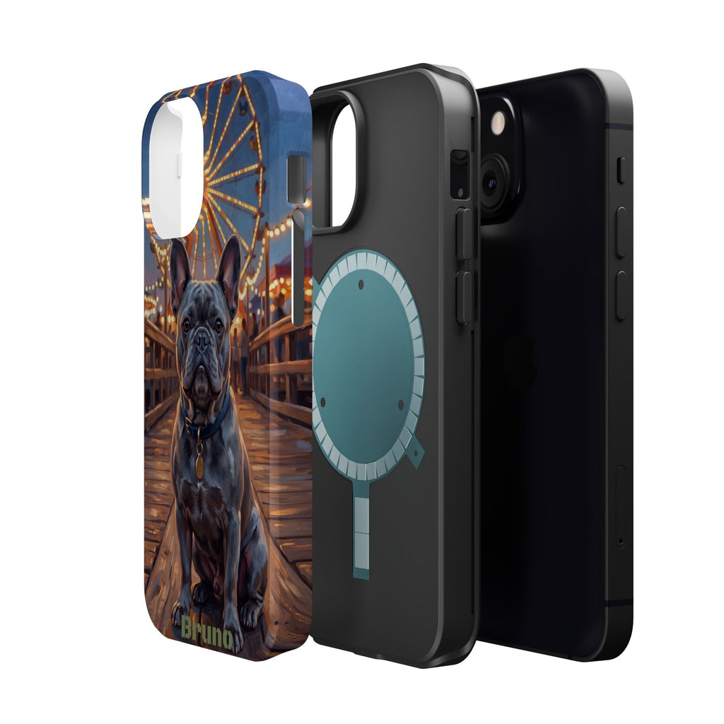 Personalized French Bulldog Pier Lights Phone Case — Wireless Charging Cover