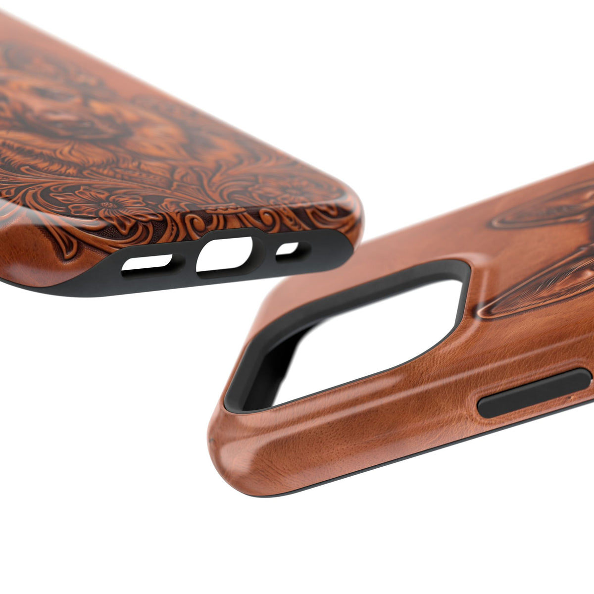 German Shepherd Phone Case | Western Tooled Art — Tough Magnetic Case with Wireless Charging