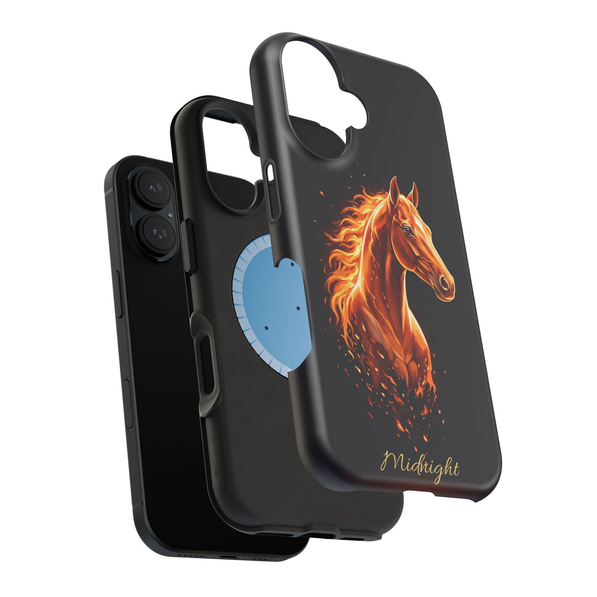 Personalized Fire & Ember Horse Phone Case — Tough Magnetic Case with Wireless Charging
