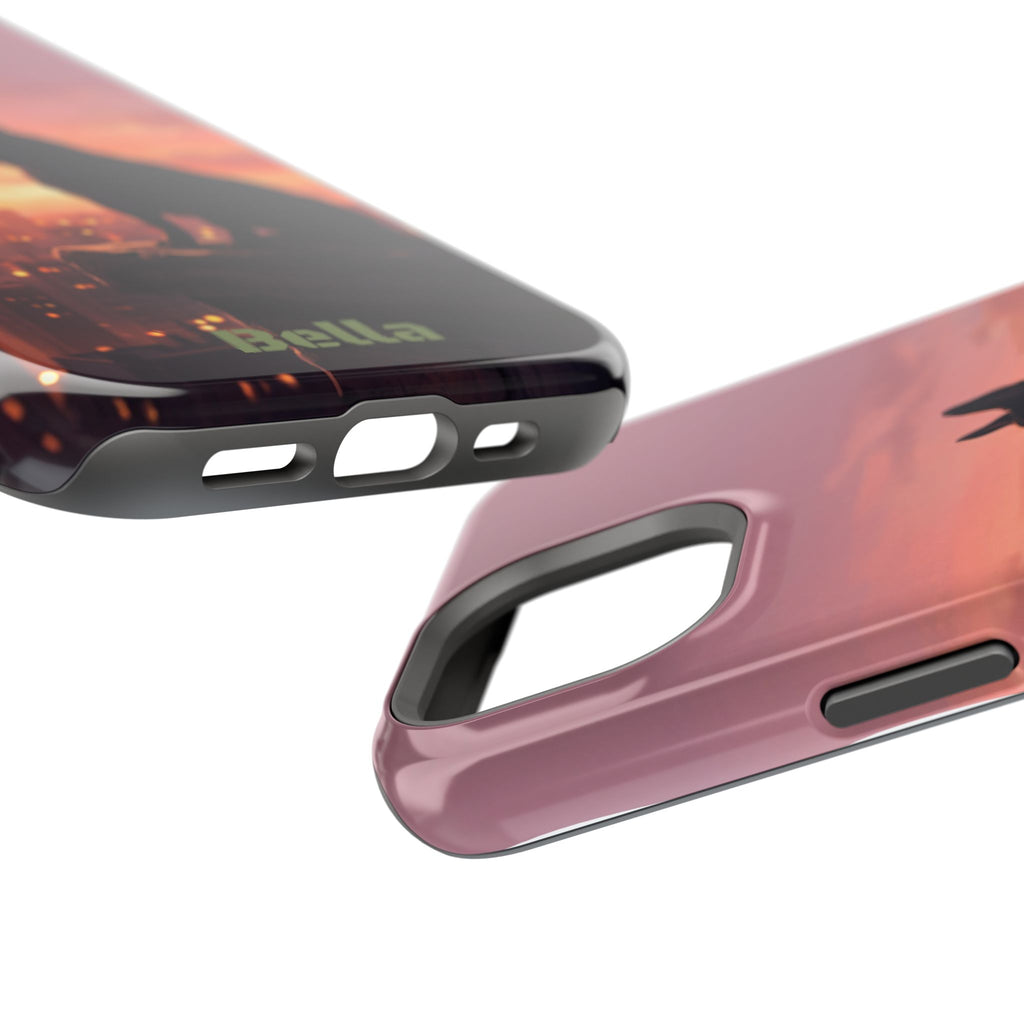 Personalized French Bulldog City Skyline Sunset Phone Case — Wireless Charging Cover