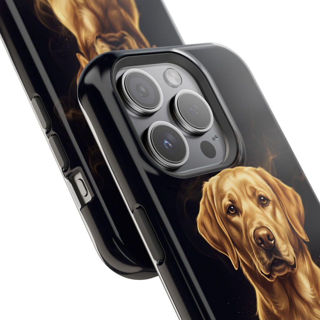 Personalized Gold Smoke Labrador Phone Case — Tough Magnetic Case with Wireless Charging