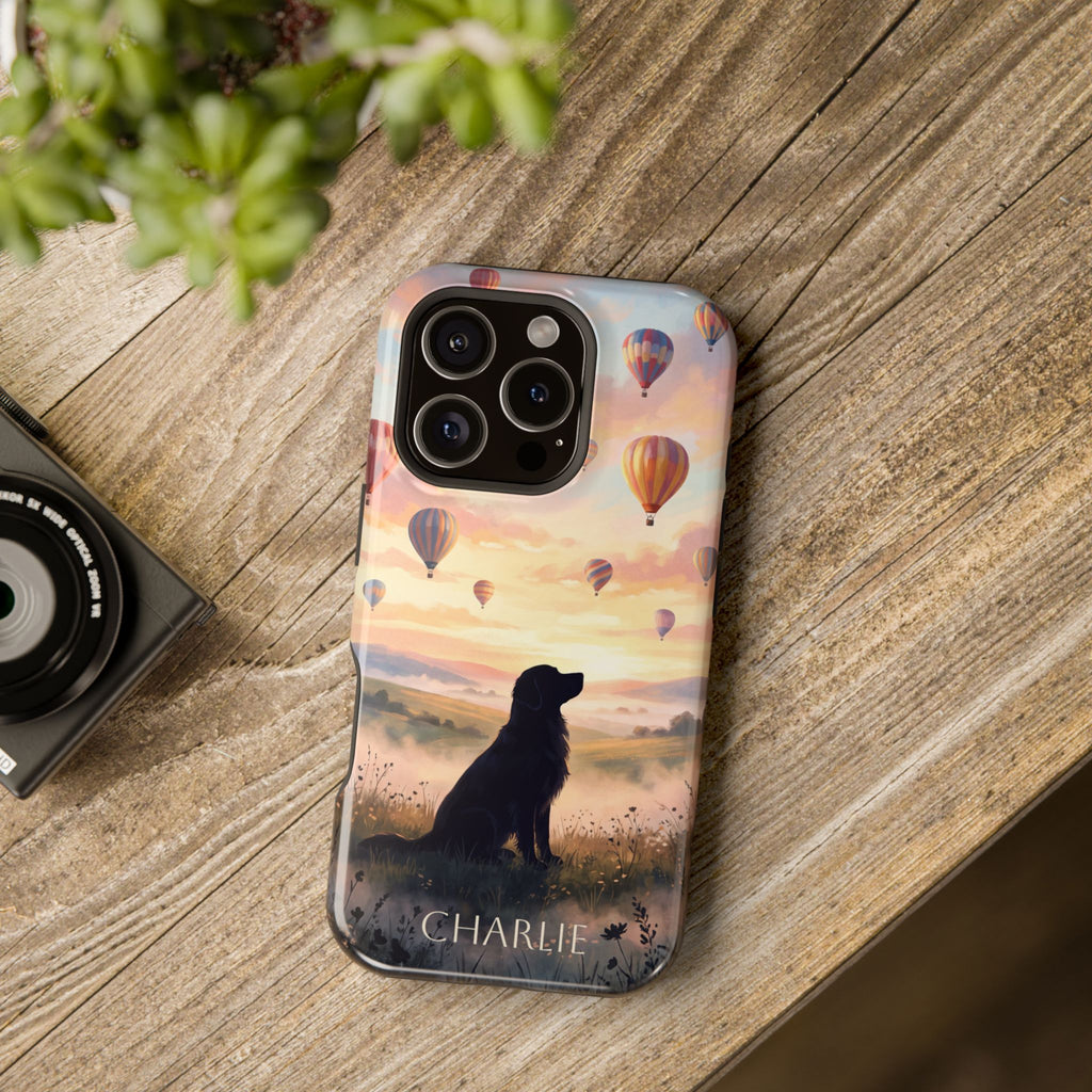 Personalized Golden Retriever Hot Air Balloon Phone Case — Wireless Charging Cover