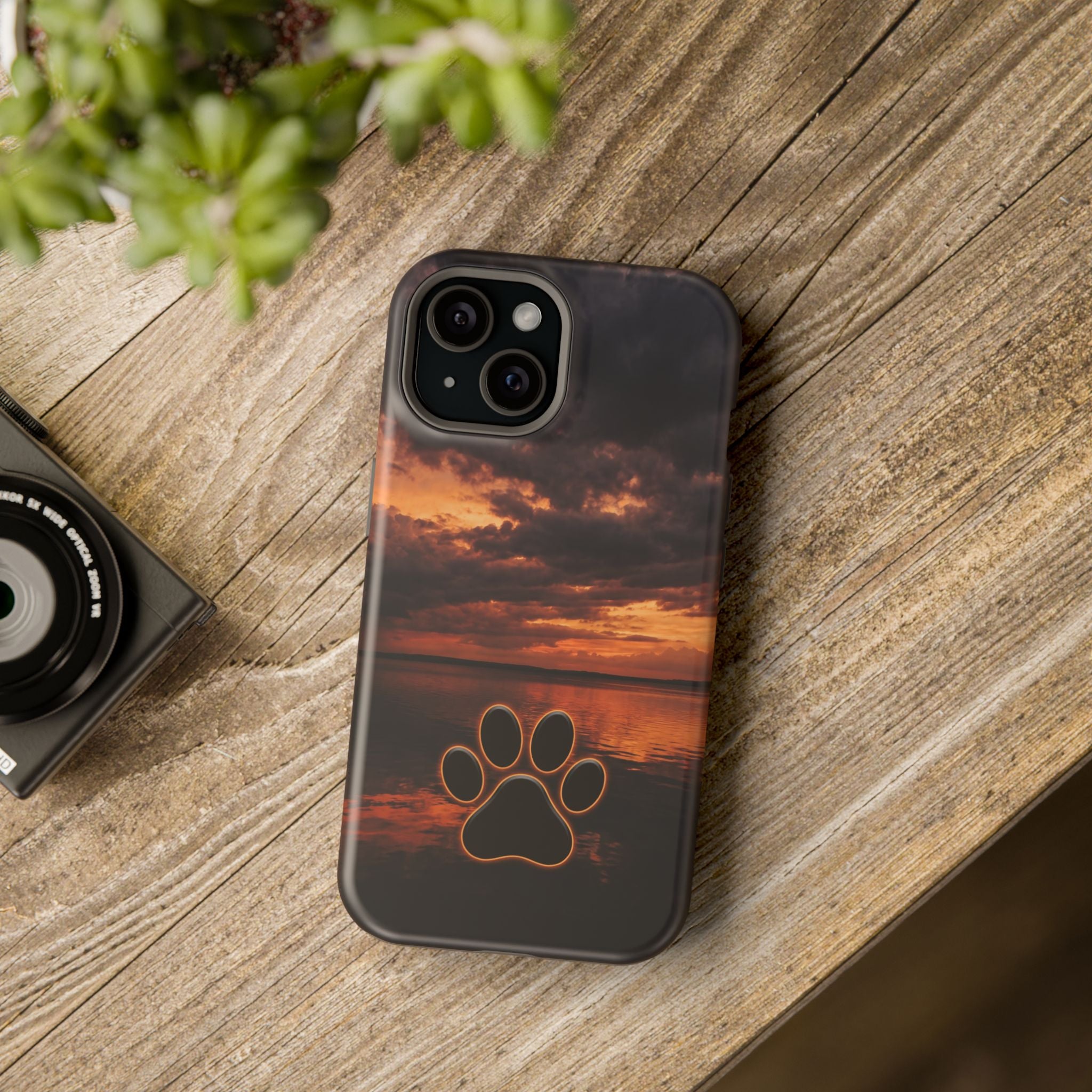 Paw Sunset Magnetic Impact-Resistant Phone Case for iPhone and Samsung Galaxy series