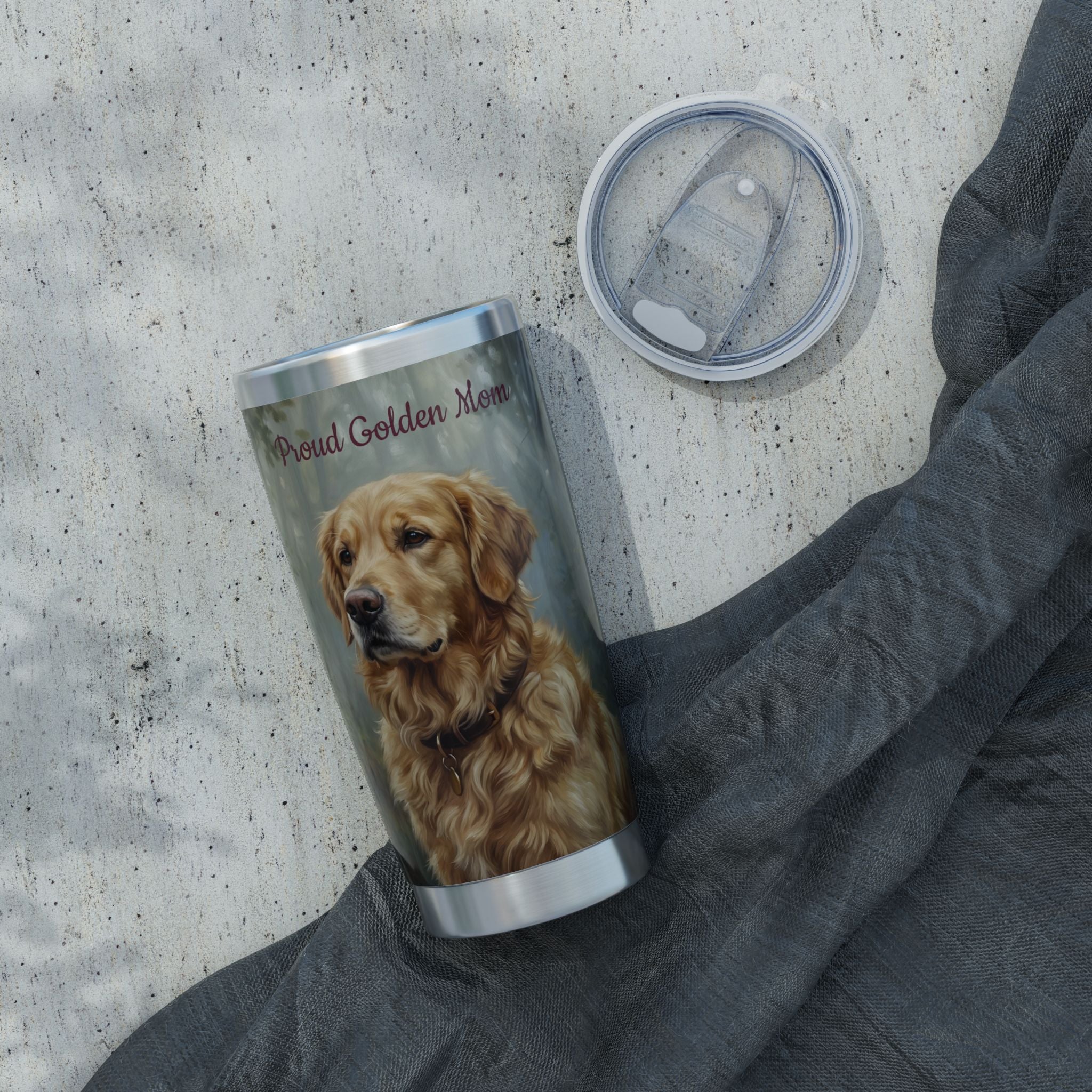 Golden Retriever Tumbler Personalized – 20 oz Stainless Steel Travel Mug with Custom Name, Spring Garden Design for Dog Mom