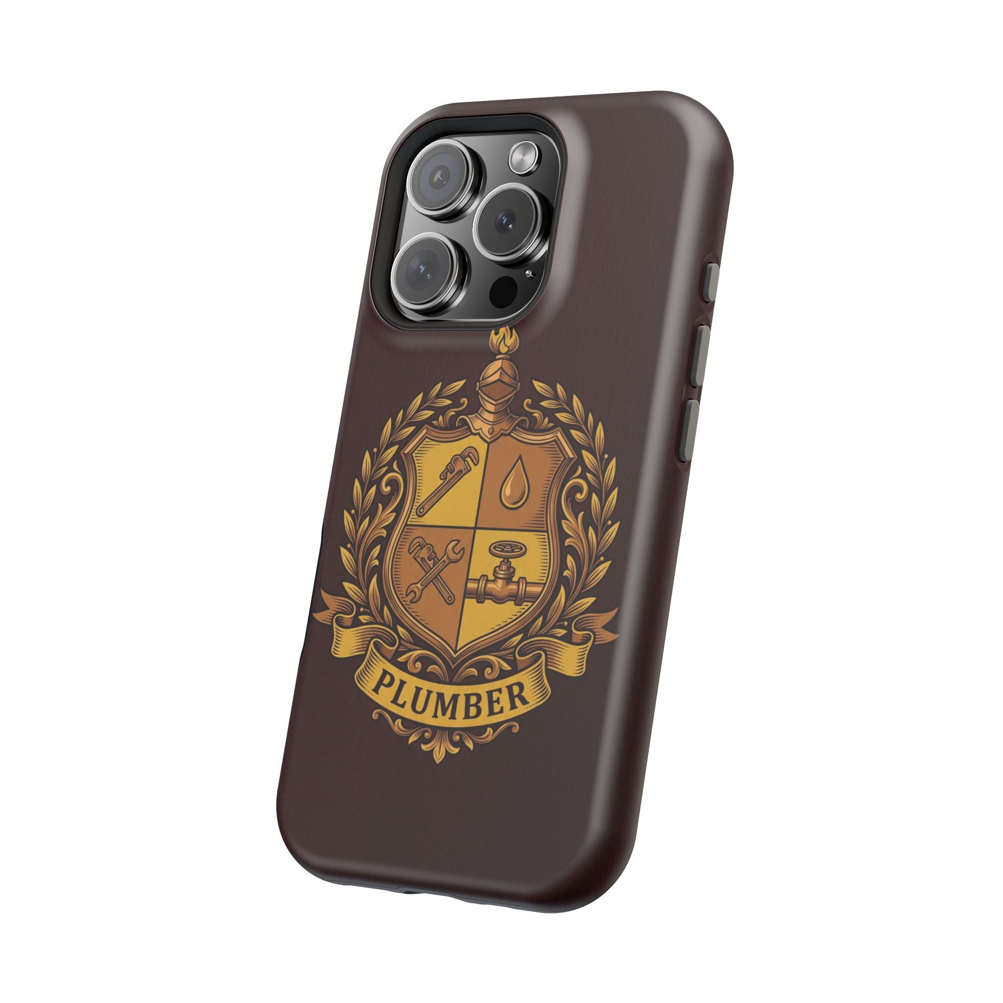 Plumber Crest Phone Case — Heraldic Shield Wireless Charging Cover