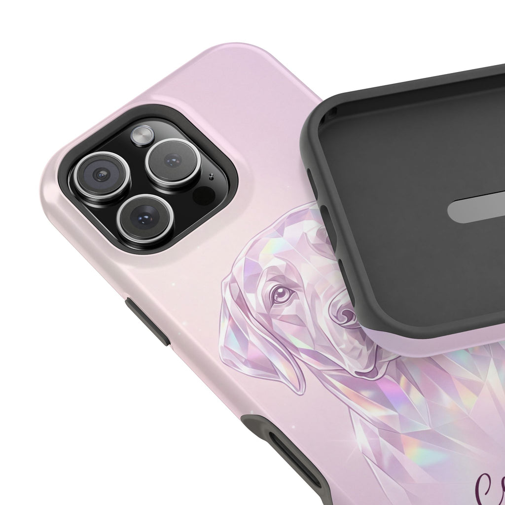 Personalized Crystal Prism Labrador Phone Case — Tough Magnetic Case with Wireless Charging