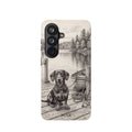 Personalized Dachshund Sunset Beach Phone Case — Wireless Charging Cover