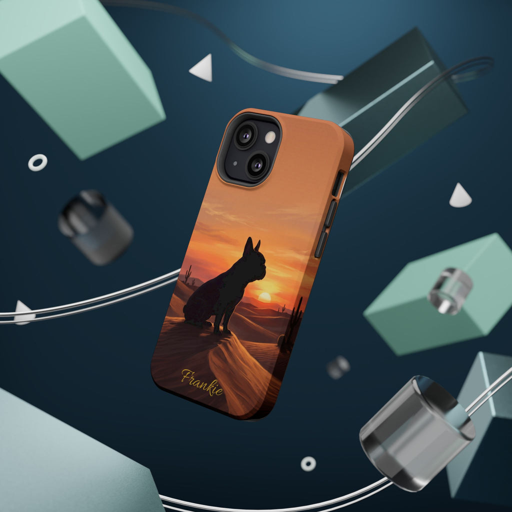 Personalized French Bulldog Desert Sunset Phone Case — Wireless Charging Cover