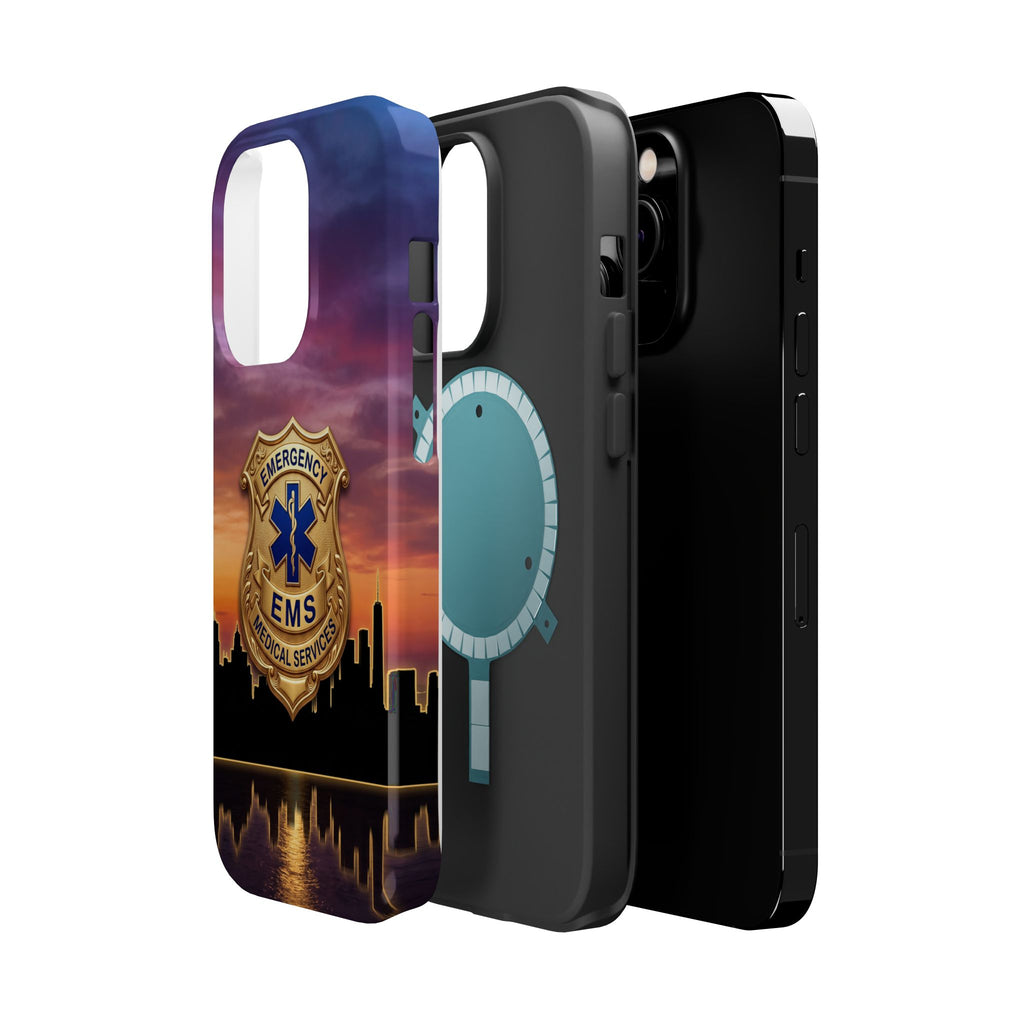 EMS Badge Sunset Skyline Phone Case — Magnetic Wireless Charging Cover