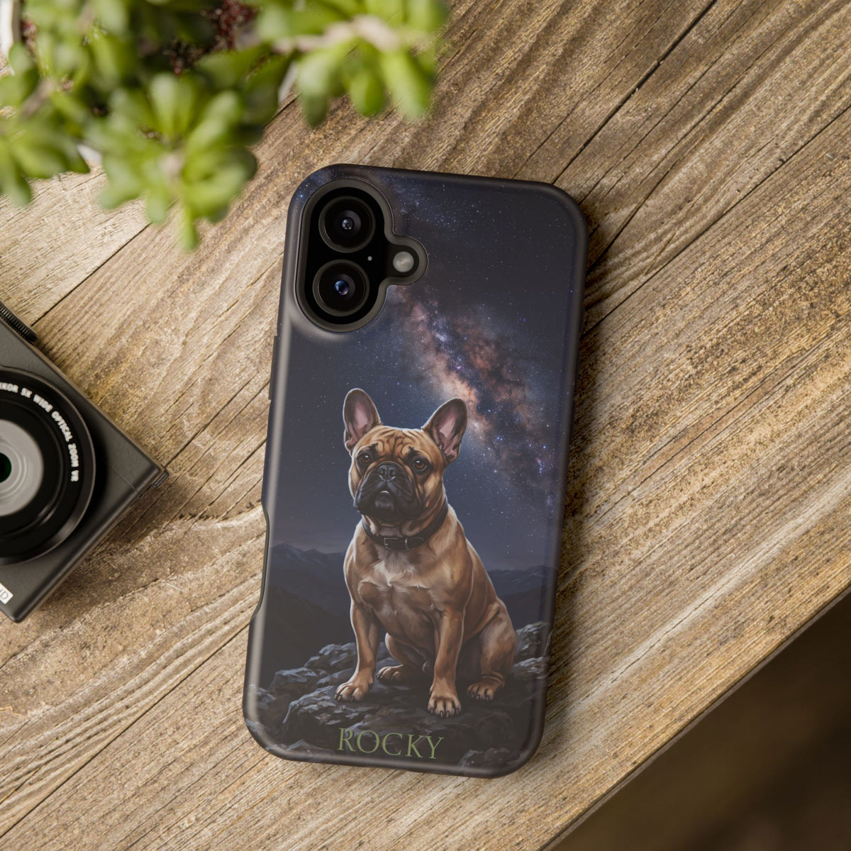 Personalized French Bulldog Starry Night Sky Phone Case — Wireless Charging Cover