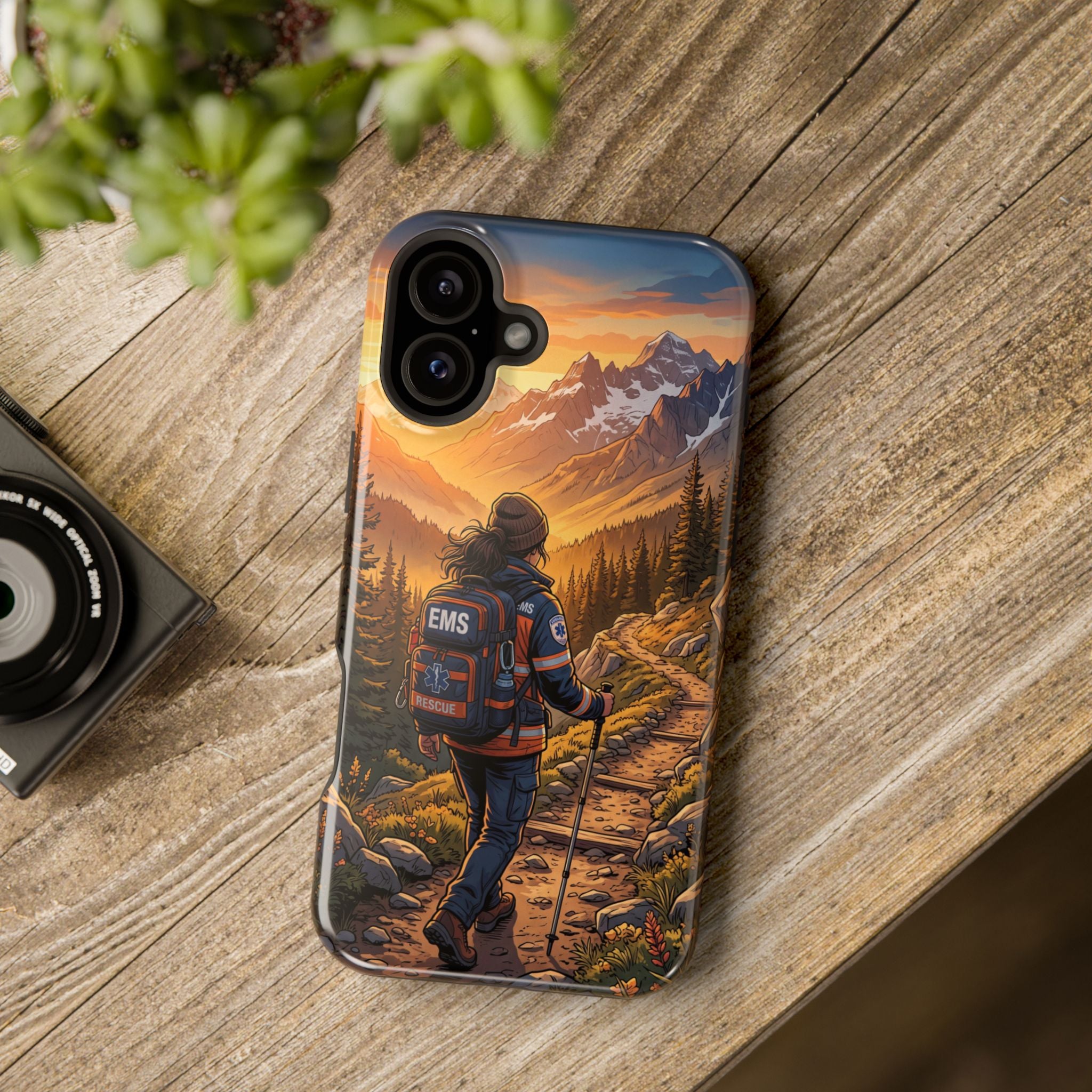 Paramedic/EMT Mountain Phone Case — Magnetic Wireless Charging Cover