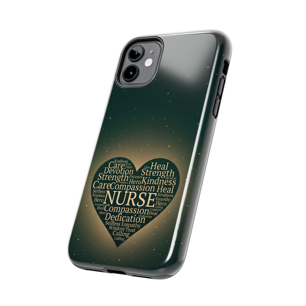 Nurse Heart Tough Phone Case — Inspirational Word Cloud Tribute - iphone and Samsung Galaxy series