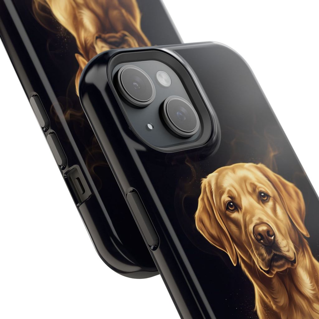 Personalized Gold Smoke Labrador Phone Case — Tough Magnetic Case with Wireless Charging