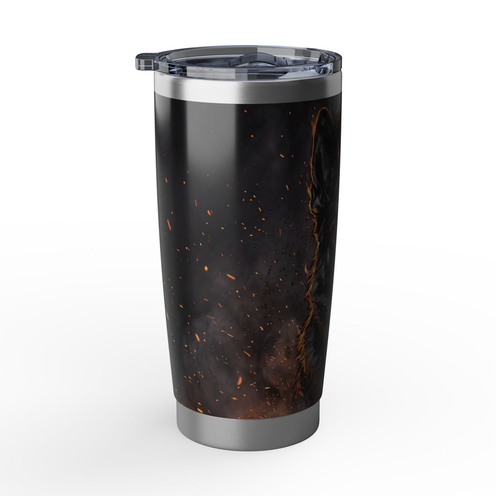 German Shepherd Personalized Tumbler | Charcoal Ember Art — 20 oz Stainless Travel Mug