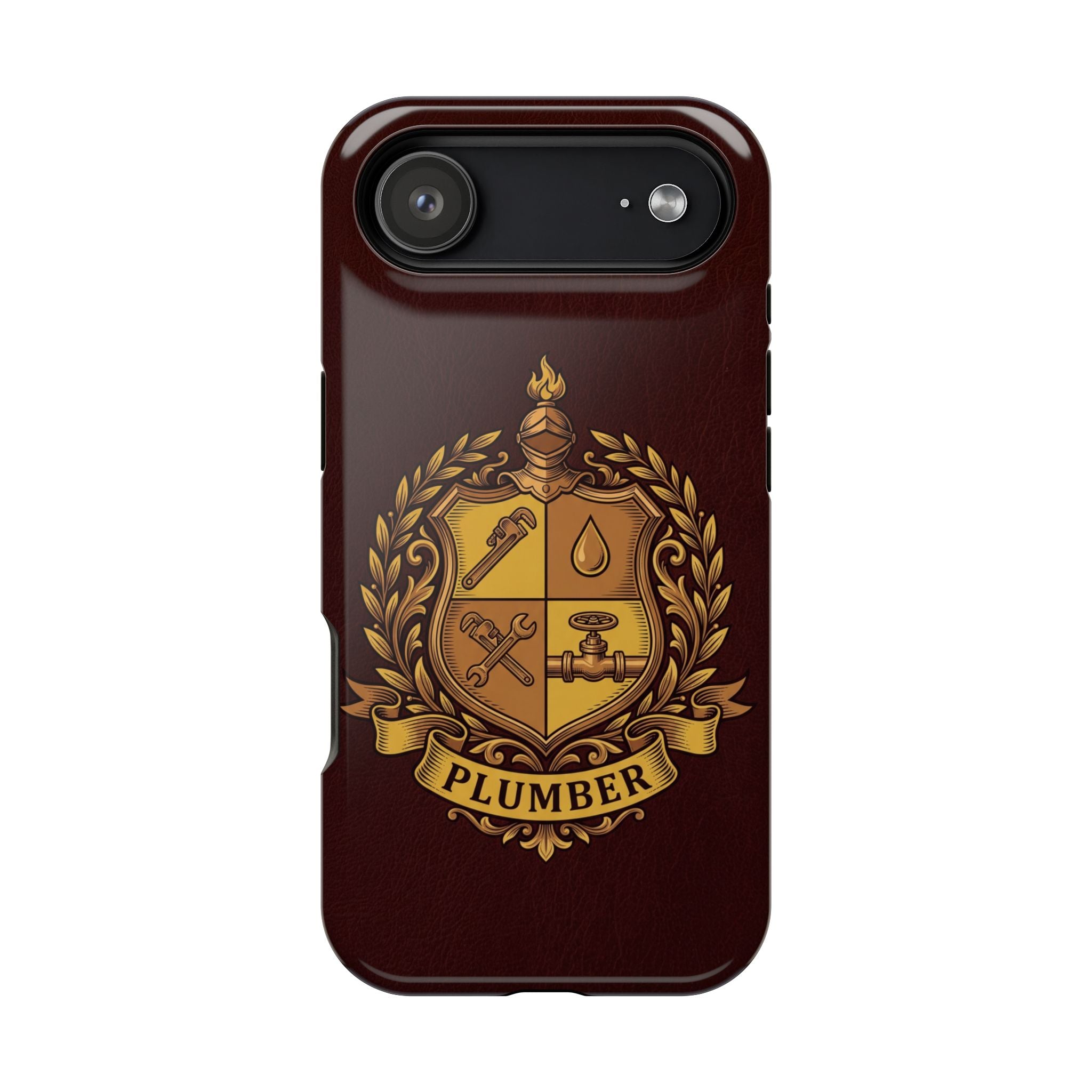 Plumber Crest Phone Case — Heraldic Shield Wireless Charging Cover