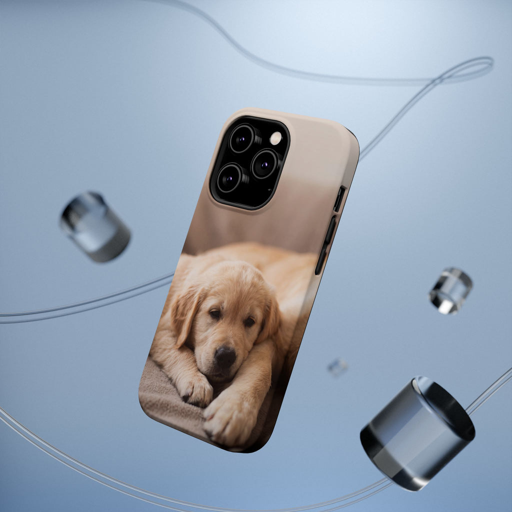 Golden Retriever Puppy Phone Case — Impact-Resistant Wireless Charging Cover