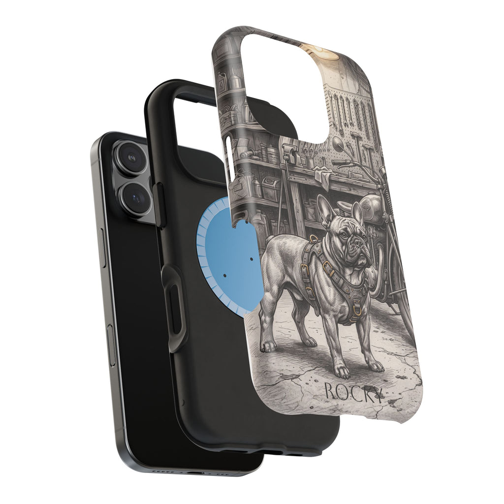 Personalized French Bulldog Vintage Street Phone Case — Wireless Charging Cover