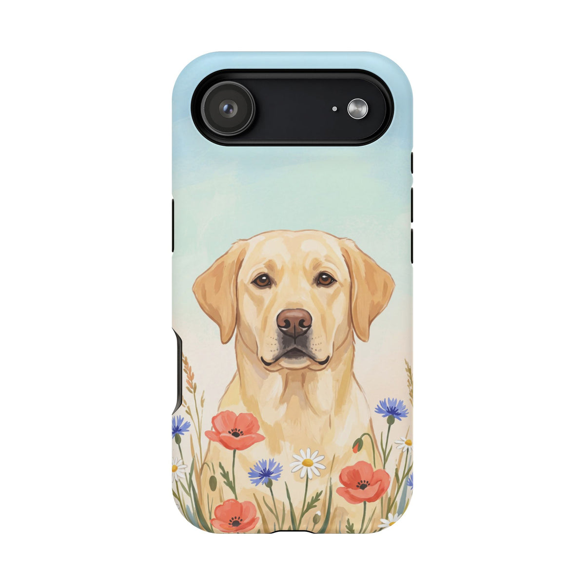 Labrador Wildflower Painting Phone Case — Tough Magnetic Case with Wireless Charging