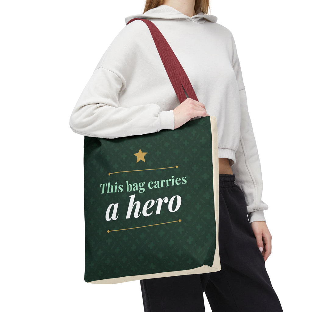This Bag Carries a Hero Tote | Nurse Gift Tote Bag | Essential Worker Appreciation Gift | Premium Polyester Carry-All