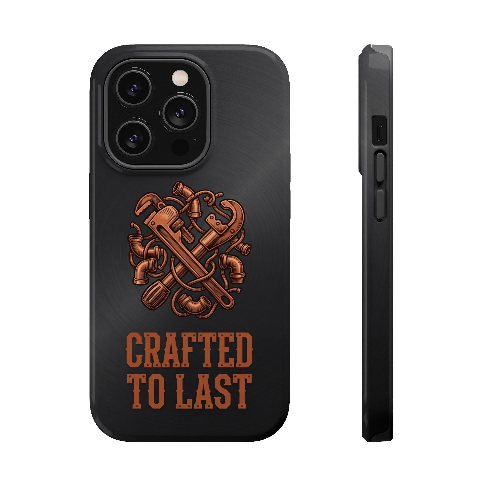 Crafted to Last Phone Case — Crossed Wrenches Wireless Charging Cover