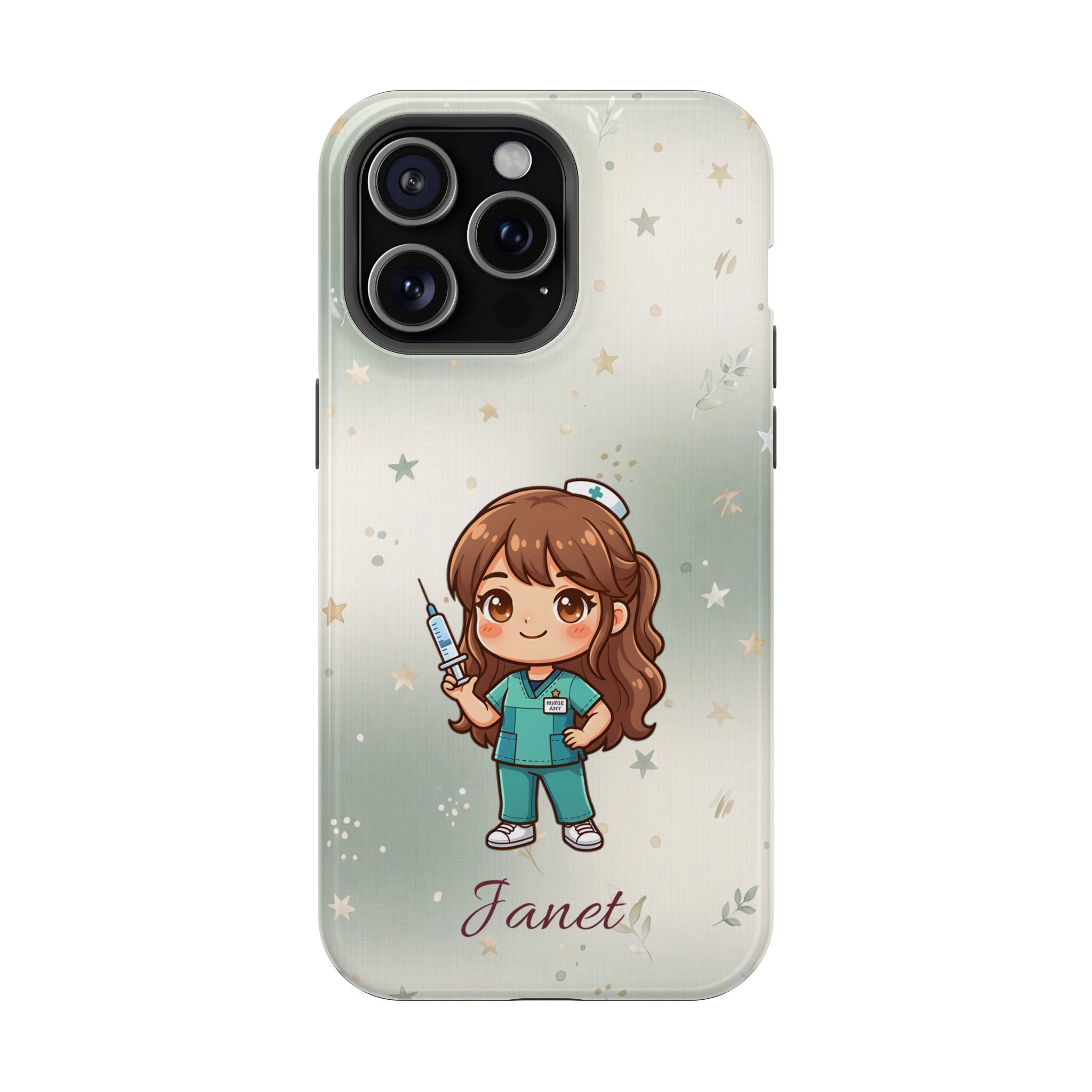 Personalized Nurse with Syringe Phone Case — Wireless Charging Cover