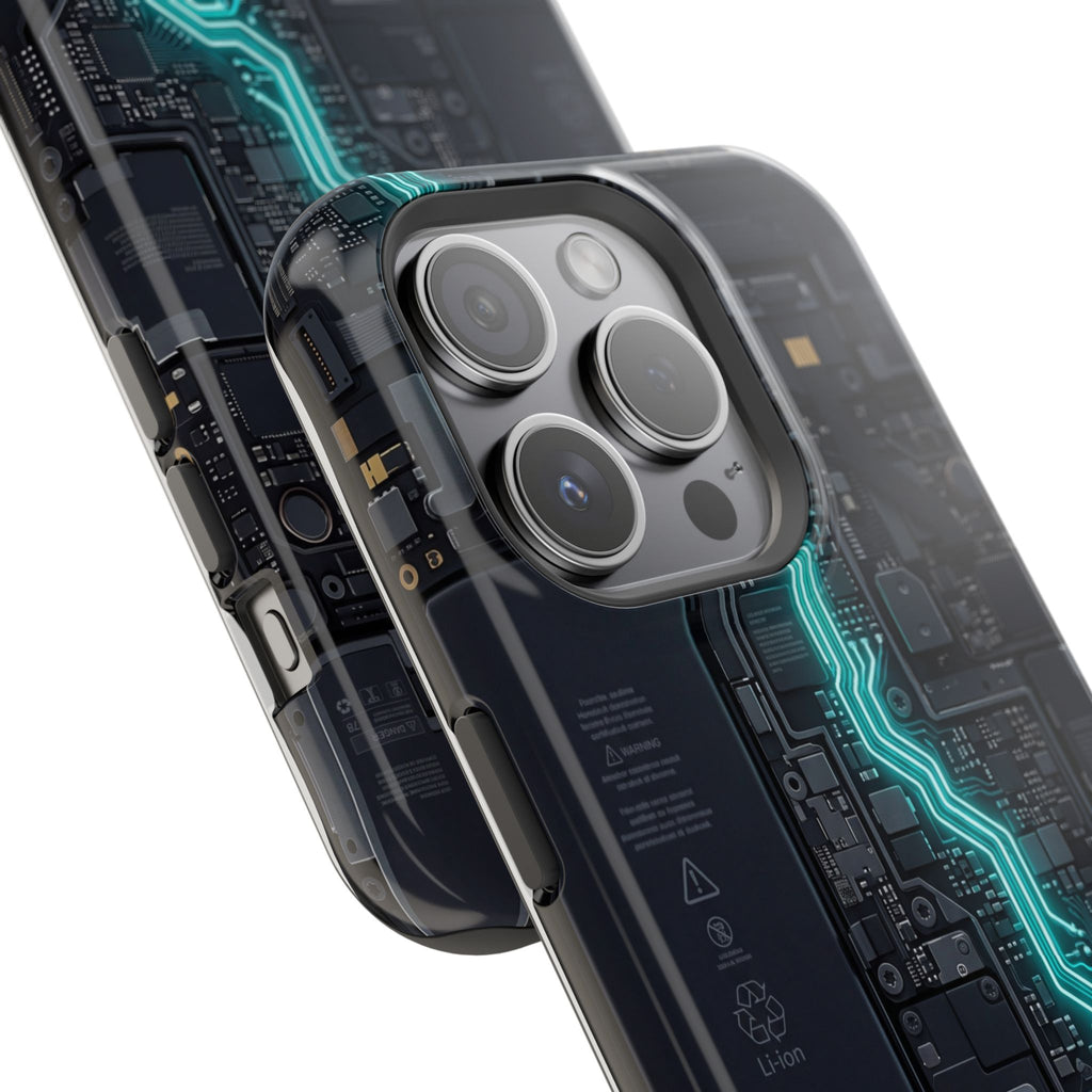 Cyan Bolt Electrician Phone Case — Electric Circuit Wireless Charging Cover