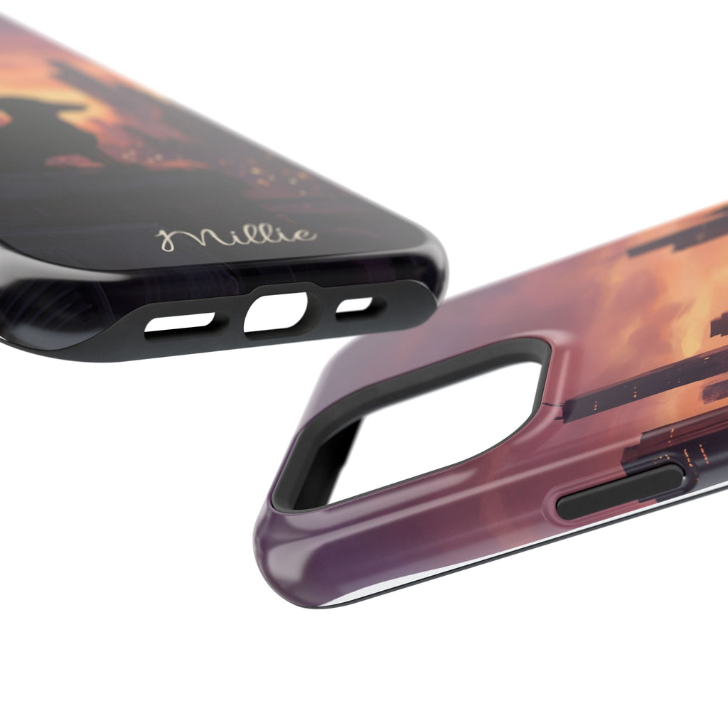 Personalized Dachshund City Skyline Phone Case — Wireless Charging Cover