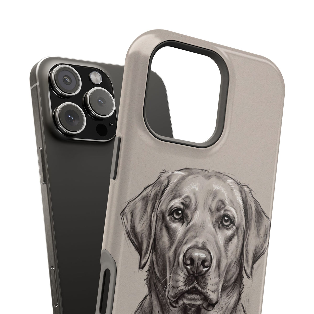 Charcoal Sketch Labrador Phone Case — Tough Magnetic Case with Wireless Charging
