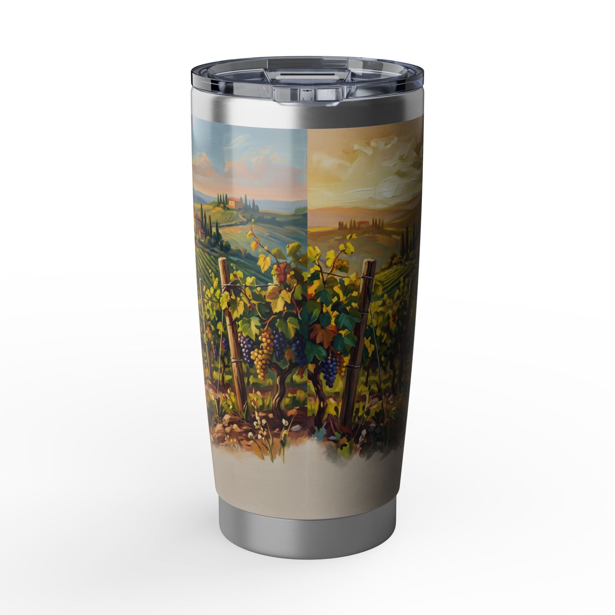 Personalized Frenchie Tumbler – Vineyard Travel Mug, Custom Name Gift for Dog Lover